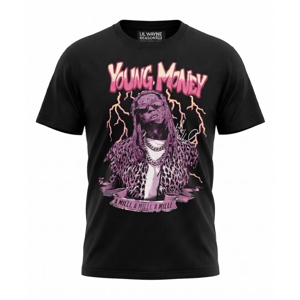 Lil Wayne Reason Brand T Shirt Mens 3XL NWT Young Money A Milli Graphic Black Te